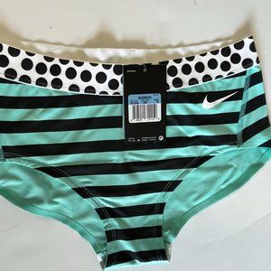 New Nike Dri-Fit Pro Training Running Bump Shorts Black Teal Women's Size M